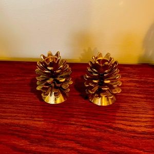Set of two vintage brass candlestick